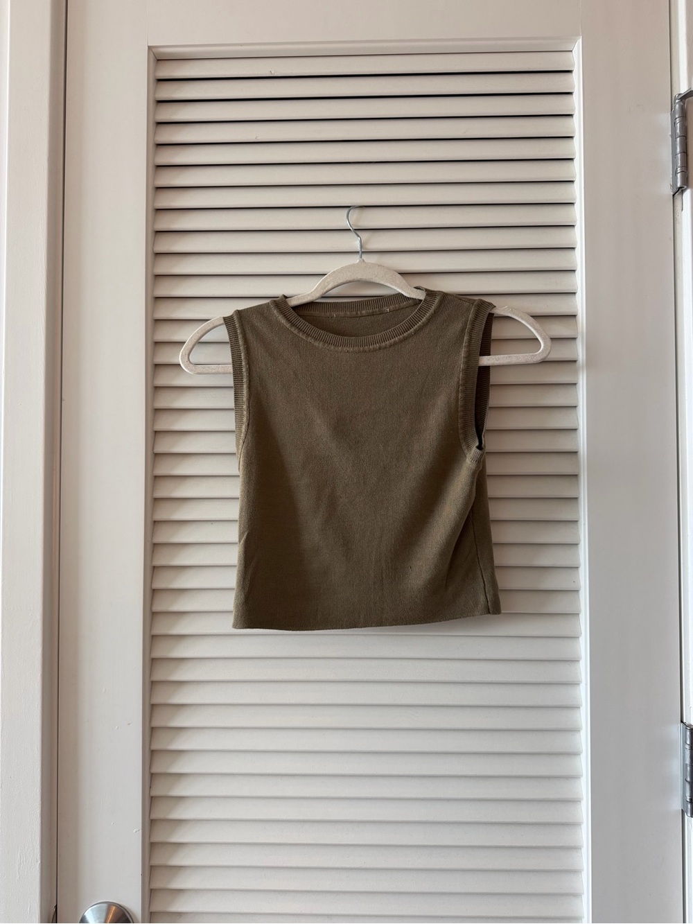 Zara Olive Green Ribbed Sleeveless Tank